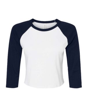 BELLA + CANVAS Women's Micro Rib Three-Quarter Raglan Sleeve Baby Tee - Image 25