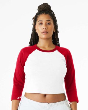 BELLA + CANVAS Women's Micro Rib Three-Quarter Raglan Sleeve Baby Tee - Image 34