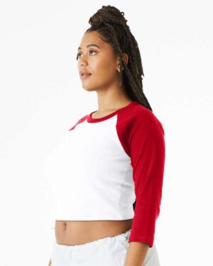 BELLA + CANVAS Women's Micro Rib Three-Quarter Raglan Sleeve Baby Tee - Image 35