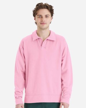 ComfortWash by Hanes Unisex Garment-Dyed Polo Collar Sweatshirt - Image 13