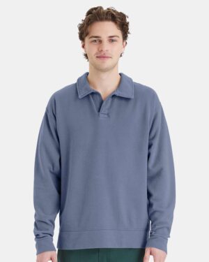 ComfortWash by Hanes Unisex Garment-Dyed Polo Collar Sweatshirt - Image 31