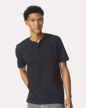 American Apparel Unisex CVC Henley Tee - Image 4