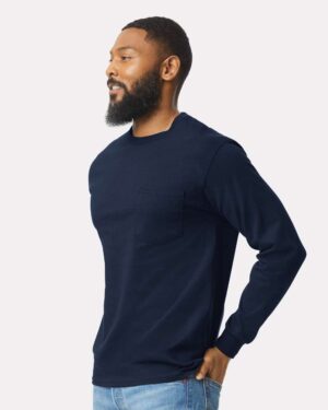Gildan Unisex Ultra Cotton® Long Sleeve Pocket T-Shirt - Image 11