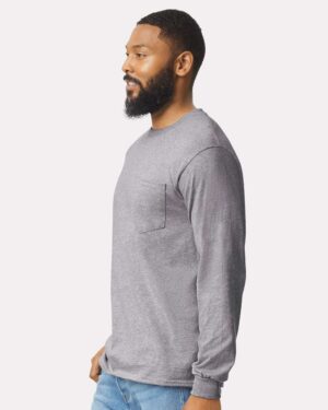 Gildan Unisex Ultra Cotton® Long Sleeve Pocket T-Shirt - Image 29