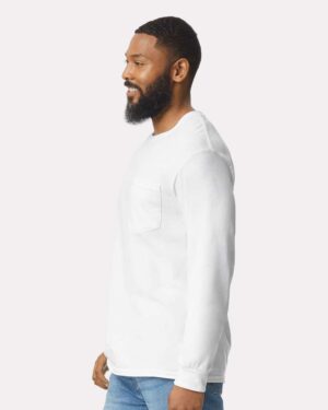 Gildan Unisex Ultra Cotton® Long Sleeve Pocket T-Shirt - Image 35