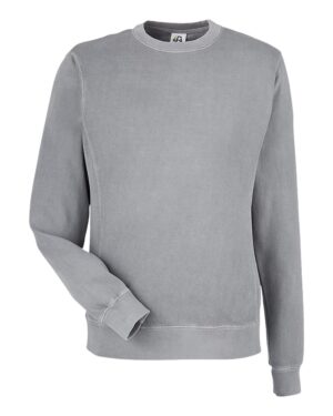 J. America Unisex Pigment-Dyed Fleece Crewneck Sweatshirt - Image 3