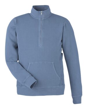 J. America Unisex Pigment-Dyed Fleece Quarter-Zip Pullover - Image 3