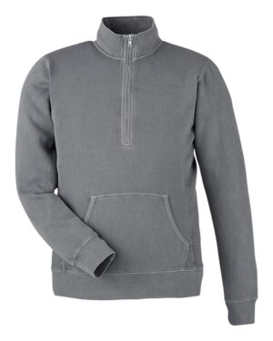 J. America Unisex Pigment-Dyed Fleece Quarter-Zip Pullover - Image 5