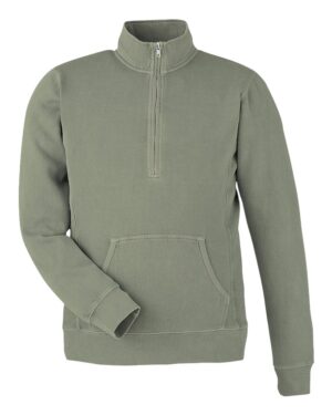 J. America Unisex Pigment-Dyed Fleece Quarter-Zip Pullover - Image 7