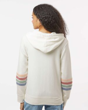 MV Sport Women's Striped Sleeves Full-Zip Hooded Sweatshirt - Image 18