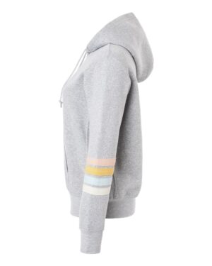 MV Sport Women's Striped Sleeves Full-Zip Hooded Sweatshirt - Image 9
