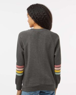 MV Sport Women's Striped Sleeves Crewneck Sweatshirt - Image 6