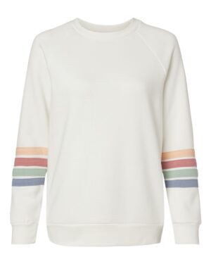 MV Sport Women's Striped Sleeves Crewneck Sweatshirt - Image 7