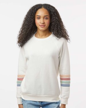 MV Sport Women's Striped Sleeves Crewneck Sweatshirt - Image 10