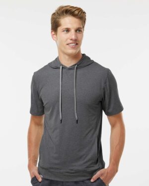 Holloway Men's Eco Revive™ Ventura Soft Knit Short Sleeve Hooded Sweatshirt - Image 4