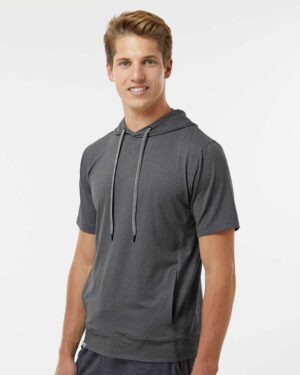 Holloway Men's Eco Revive™ Ventura Soft Knit Short Sleeve Hooded Sweatshirt - Image 5