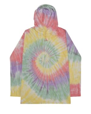 Colortone Unisex Tie-Dyed Hooded Long Sleeve T-Shirt - Image 5