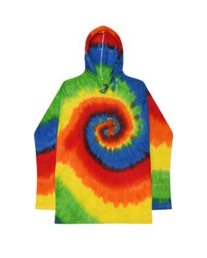 Colortone Unisex Tie-Dyed Hooded Long Sleeve T-Shirt - Image 3