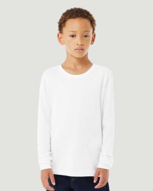 BELLA + CANVAS Youth Heather CVC Long Sleeve Tee - Image 43