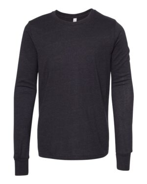 BELLA + CANVAS Youth Heather CVC Long Sleeve Tee - Image 4