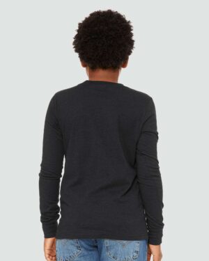 BELLA + CANVAS Youth Heather CVC Long Sleeve Tee - Image 9