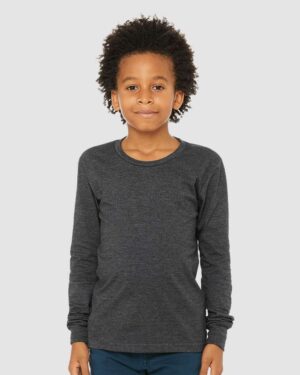 BELLA + CANVAS Youth Heather CVC Long Sleeve Tee - Image 13