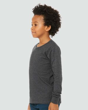 BELLA + CANVAS Youth Heather CVC Long Sleeve Tee - Image 14