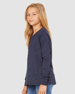 BELLA + CANVAS Youth Heather CVC Long Sleeve Tee - Image 26