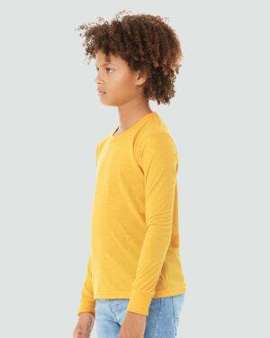 BELLA + CANVAS Youth Heather CVC Long Sleeve Tee - Image 32
