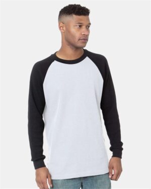Bayside Men's USA-Made Heavyweight Waffle Knit Thermal Raglan T-Shirt - Image 4