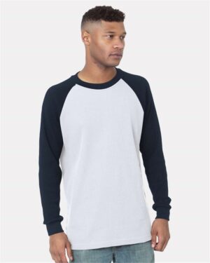 Bayside Men's USA-Made Heavyweight Waffle Knit Thermal Raglan T-Shirt - Image 5