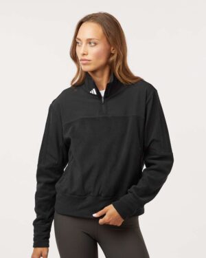 Adidas Women's Fleece Quarter-Zip Pullover - Image 10