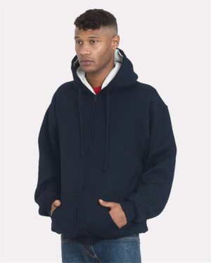 Bayside Unisex USA-Made Super Heavy Thermal Lined Full-Zip Hooded Sweatshirt - Image 4