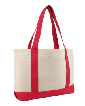 Liberty Bags Large Zippered Cotton Canvas Tote - Image 3