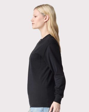 American Apparel Unisex Super Heavyweight Long Sleeve Pocket Tee - Image 5