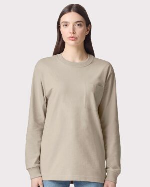 American Apparel Unisex Super Heavyweight Long Sleeve Pocket Tee - Image 10