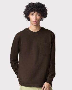American Apparel Unisex Super Heavyweight Long Sleeve Pocket Tee - Image 16