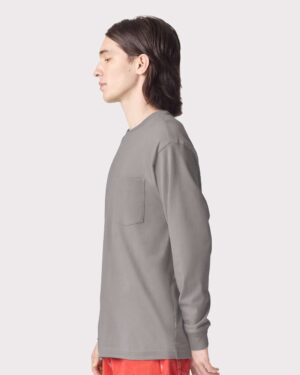American Apparel Unisex Super Heavyweight Long Sleeve Pocket Tee - Image 23