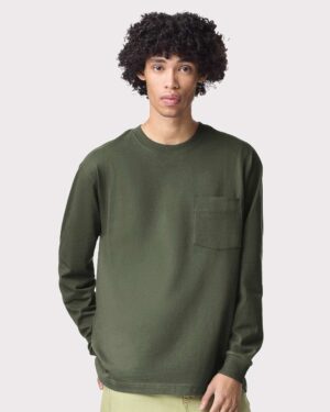 American Apparel Unisex Super Heavyweight Long Sleeve Pocket Tee - Image 28