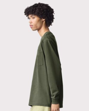 American Apparel Unisex Super Heavyweight Long Sleeve Pocket Tee - Image 29
