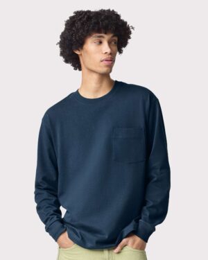 American Apparel Unisex Super Heavyweight Long Sleeve Pocket Tee - Image 34