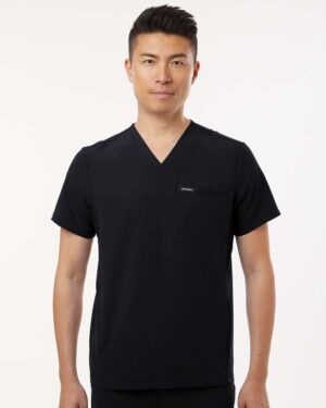 Jaanuu Men's Platt 3-Pocket Scrub V-Neck Top - Image 4