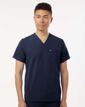 Jaanuu Men's Platt 3-Pocket Scrub V-Neck Top - Image 22