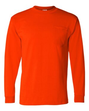 Bayside Unisex USA-Made 50/50 Long Sleeve Pocket T-Shirt - Image 4