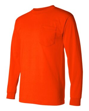 Bayside Unisex USA-Made 50/50 Long Sleeve Pocket T-Shirt - Image 5