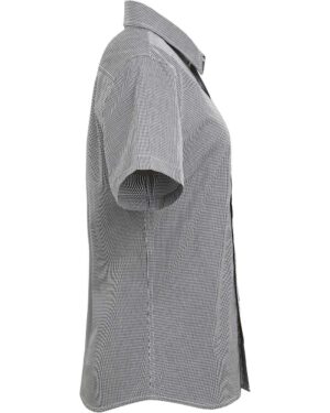 Artisan Collection by Reprime Women's Microcheck Gingham Short Sleeve Cotton Dress Shirt - Image 3