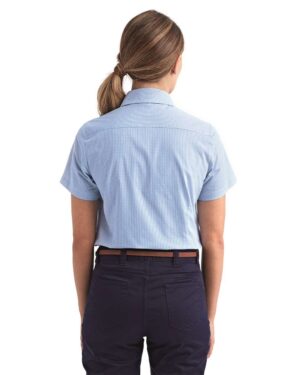 Artisan Collection by Reprime Women's Microcheck Gingham Short Sleeve Cotton Dress Shirt - Image 12