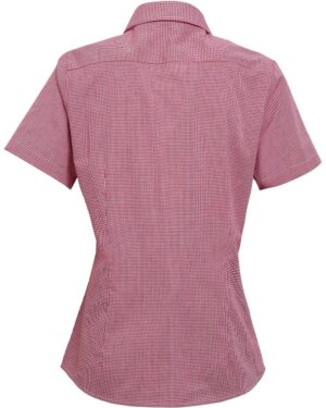 Artisan Collection by Reprime Women's Microcheck Gingham Short Sleeve Cotton Dress Shirt - Image 20