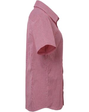 Artisan Collection by Reprime Women's Microcheck Gingham Short Sleeve Cotton Dress Shirt - Image 21