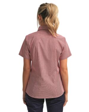 Artisan Collection by Reprime Women's Microcheck Gingham Short Sleeve Cotton Dress Shirt - Image 24